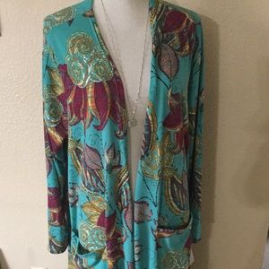 🦄UNICORN Lularoe Sarah XL teal cranberry floral